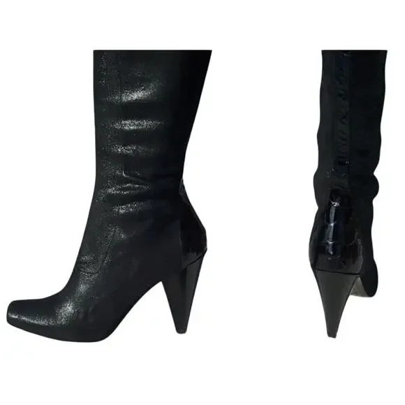Donald Pliner Couture Black Suede Leather Boot Shoe Water Resistant New NWT $495